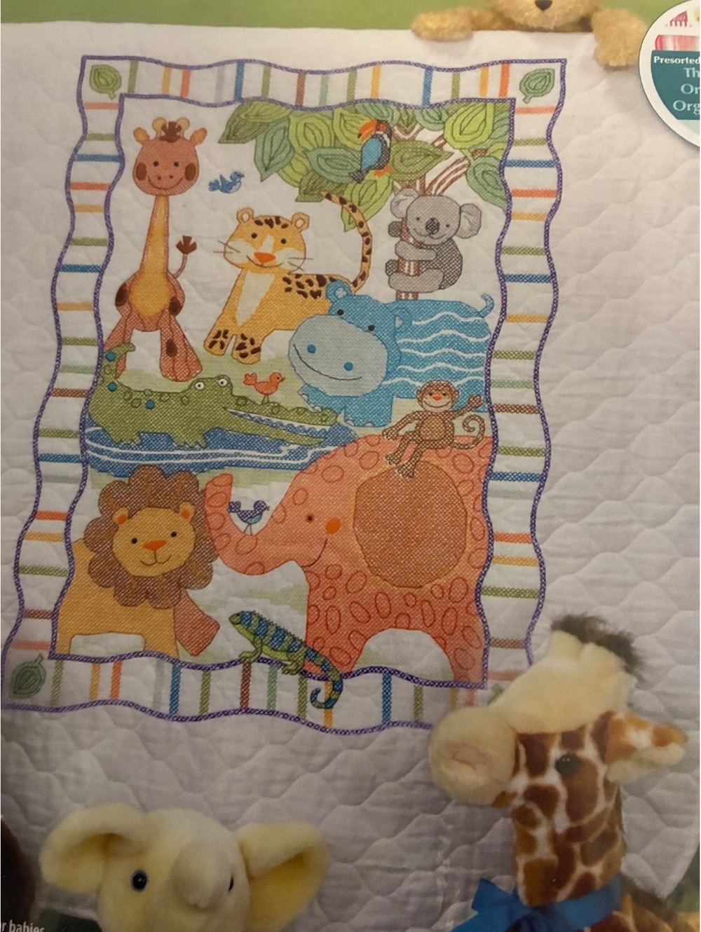 Dimensions ModZoo Stamped Cross Stitch Quilt Kit 34” x43”